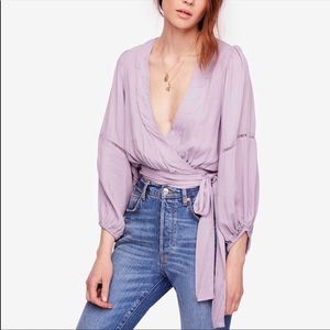 Free People Dream Girl Plunging Wrap Top